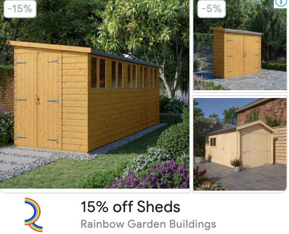 Rainbow Garden Buildings Google Shopping ad example