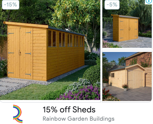 Rainbow Garden Buildings Google Shopping ad example