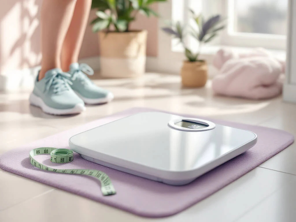 Weight loss and wellness journey — scales and tape measure