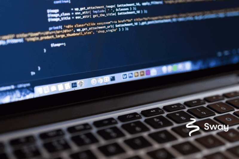 Schema markup code on a laptop screen