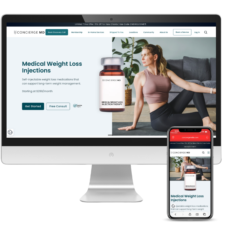 Custom website design shown on desktop and mobile